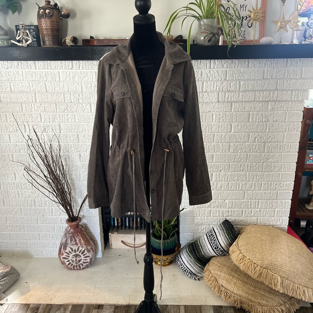 DAVI & DANI Gray Utility Jacket Comfortable Everyday Wear
